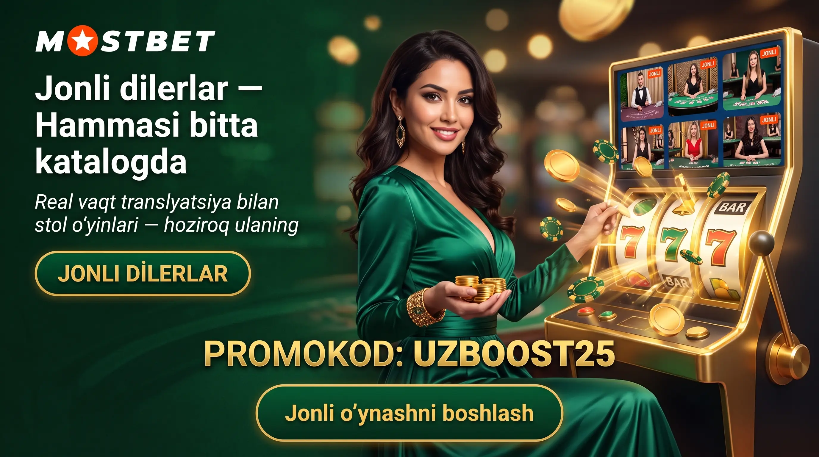 Mostbet kazino jonli dilerli o'yinlar sharhi