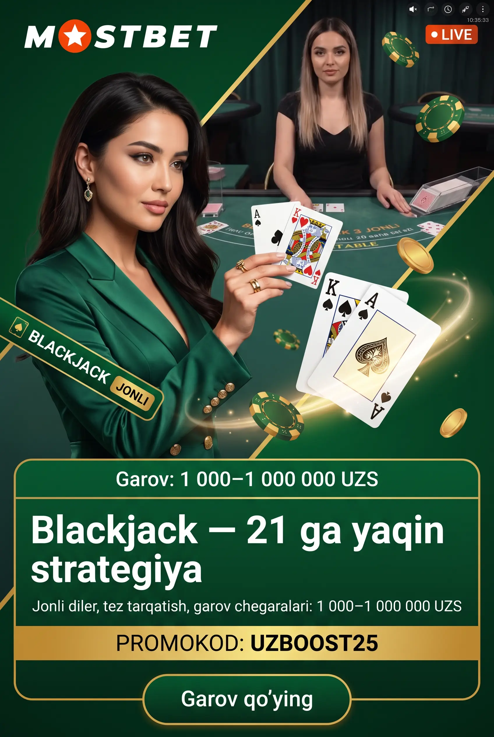 Blackjack kartalar o'yini