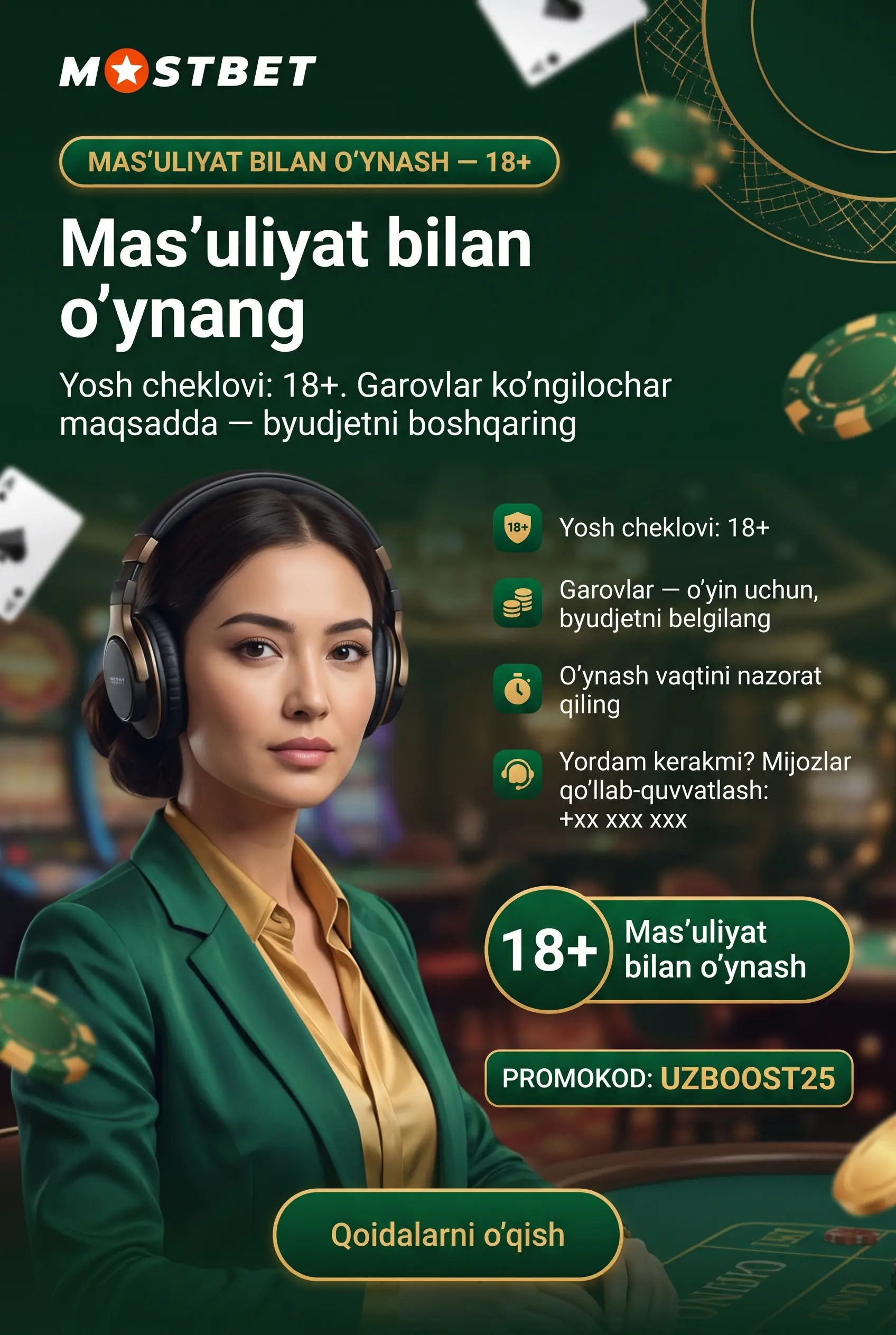 Responsible Gaming bo'yicha ogohlantirish