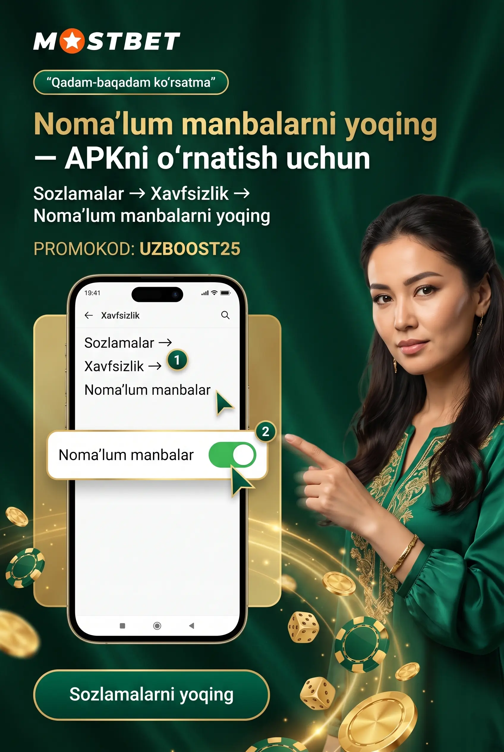 Android Unknown Sources sozlamasi orqali APK o'rnatish